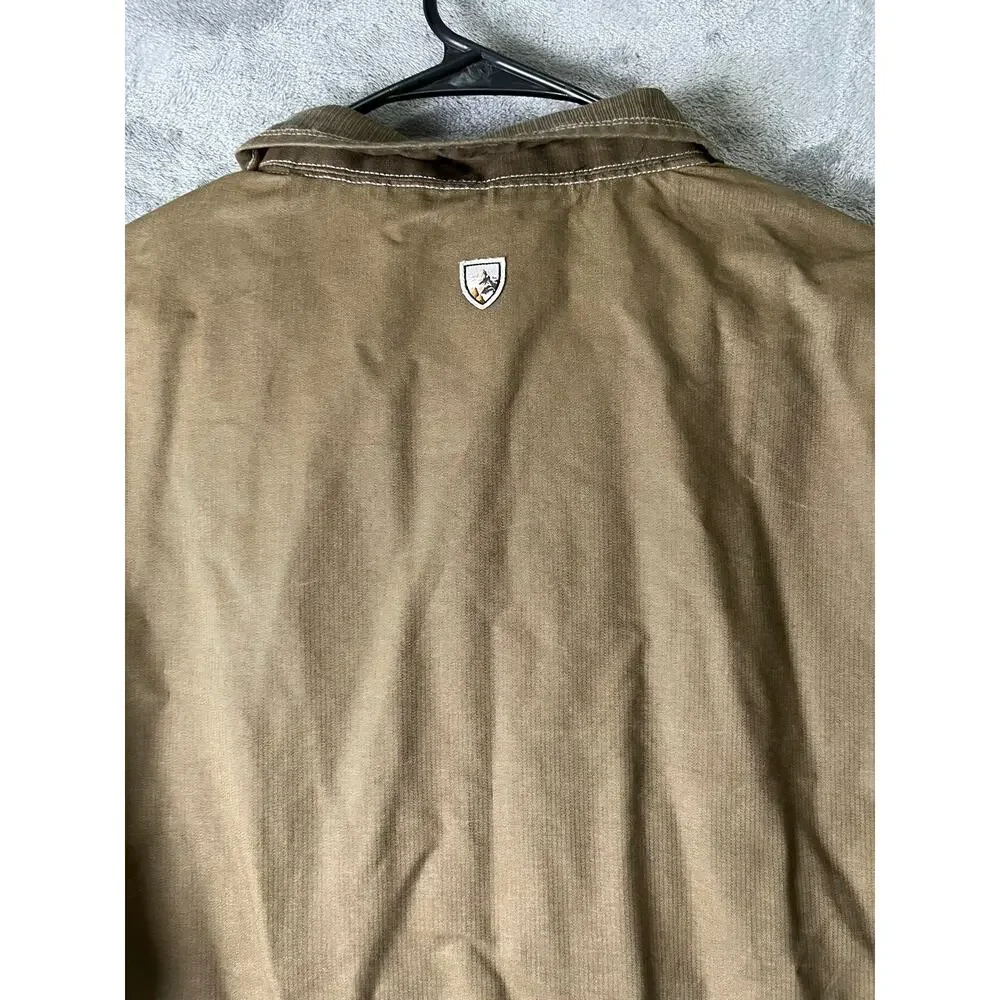KÜHL Men’s Burr Jacket Large Khaki Brown Cotton Canvas Workwear Utility Coat